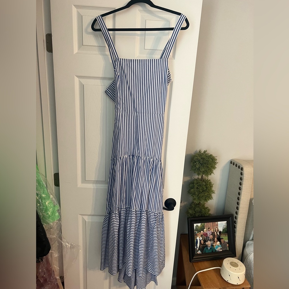 Banana republic midi dress blue and white stripe